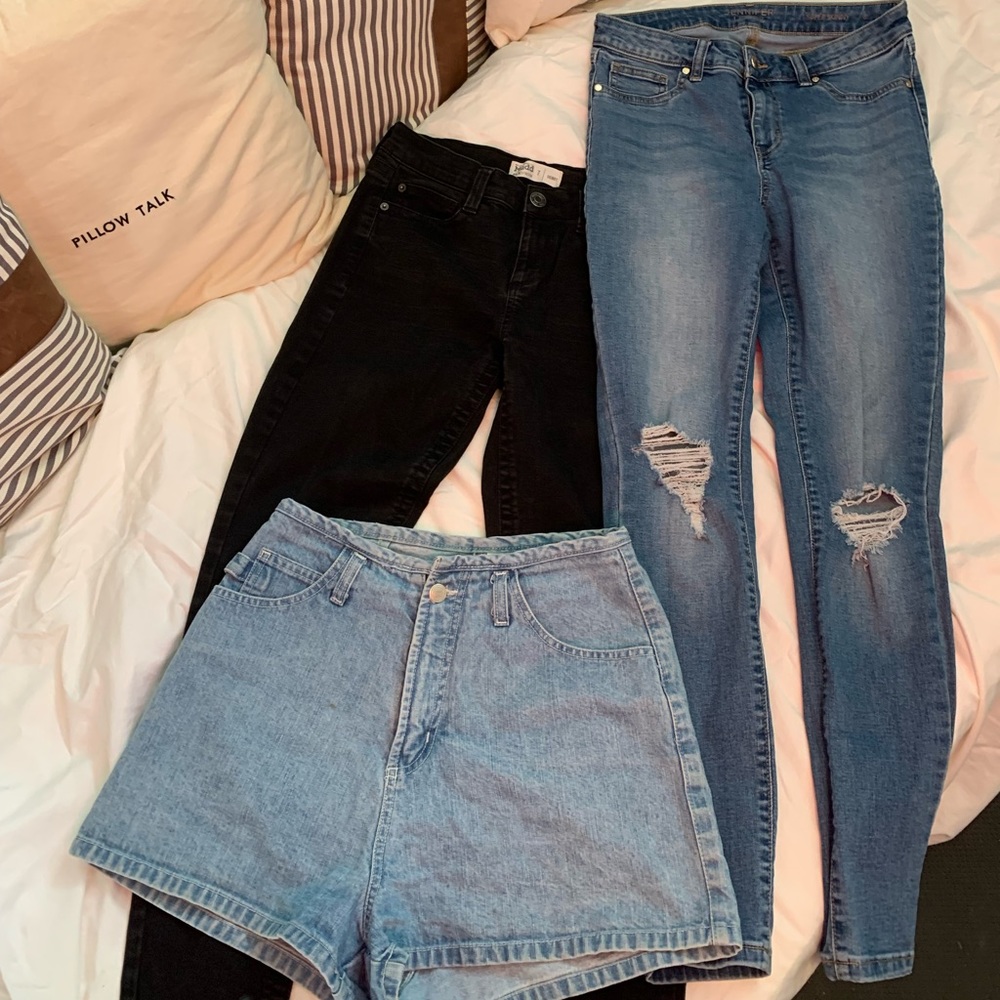 Two pairs of cute jeans + one pair denim shorts!